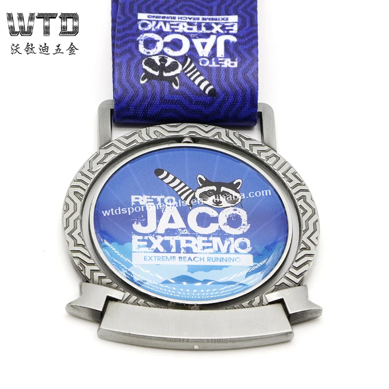 Running Sports Medal With Epoxy Sticker