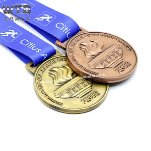 Hight quality winner award antique gold sliver bronze medal metal for competitions