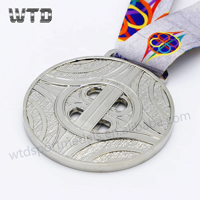 hollow-out medal with ribbon