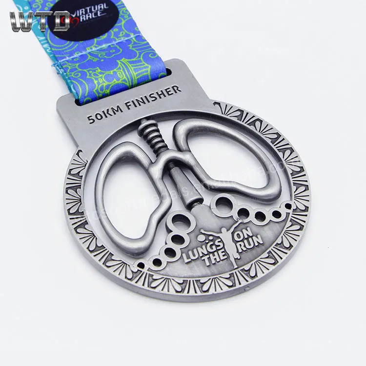 Health Fight Lung Cancer Running Medal