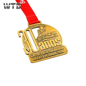 5K finisher antique silver metal medal