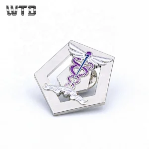 Silver metal badges