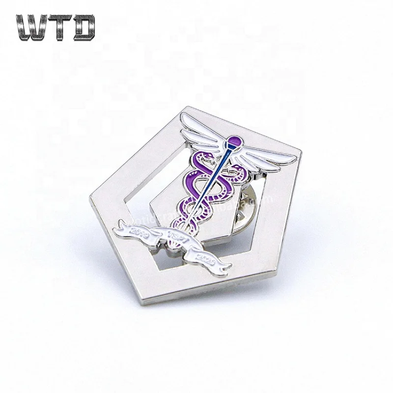 Silver metal badges