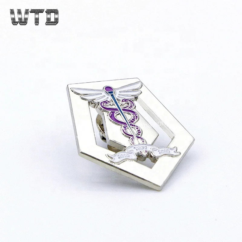 Silver metal badges