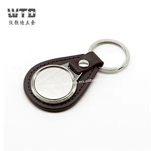 Embossed Engraved Genuine Leather  Keychain