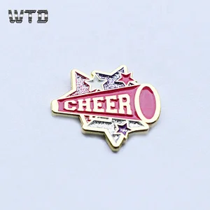 metal pin badge with glitter