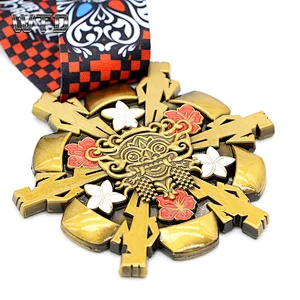 antique gold running reward 3d medal
