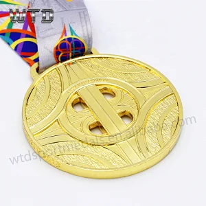 hollow-out medal with ribbon