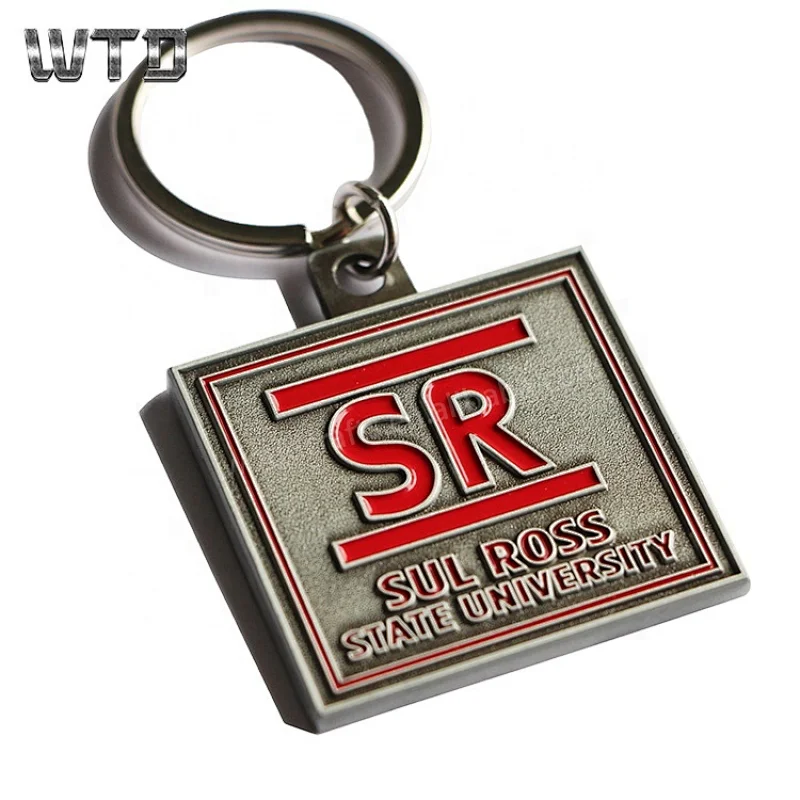 Antique Silver Metal Keychain