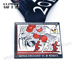 black finishing running souvenir medal