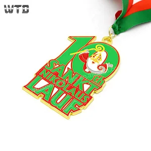 santa gold sports metal medals