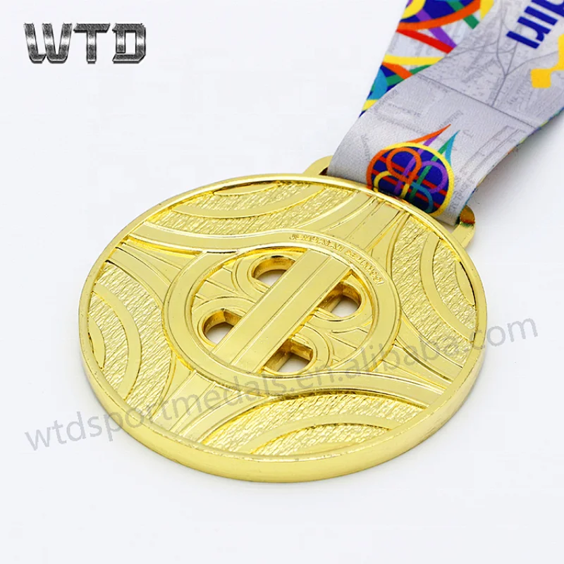 hollow-out medal with ribbon