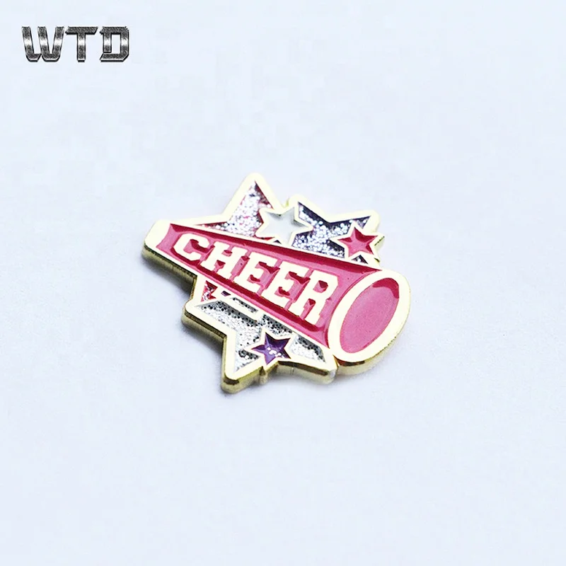 metal pin badge with glitter
