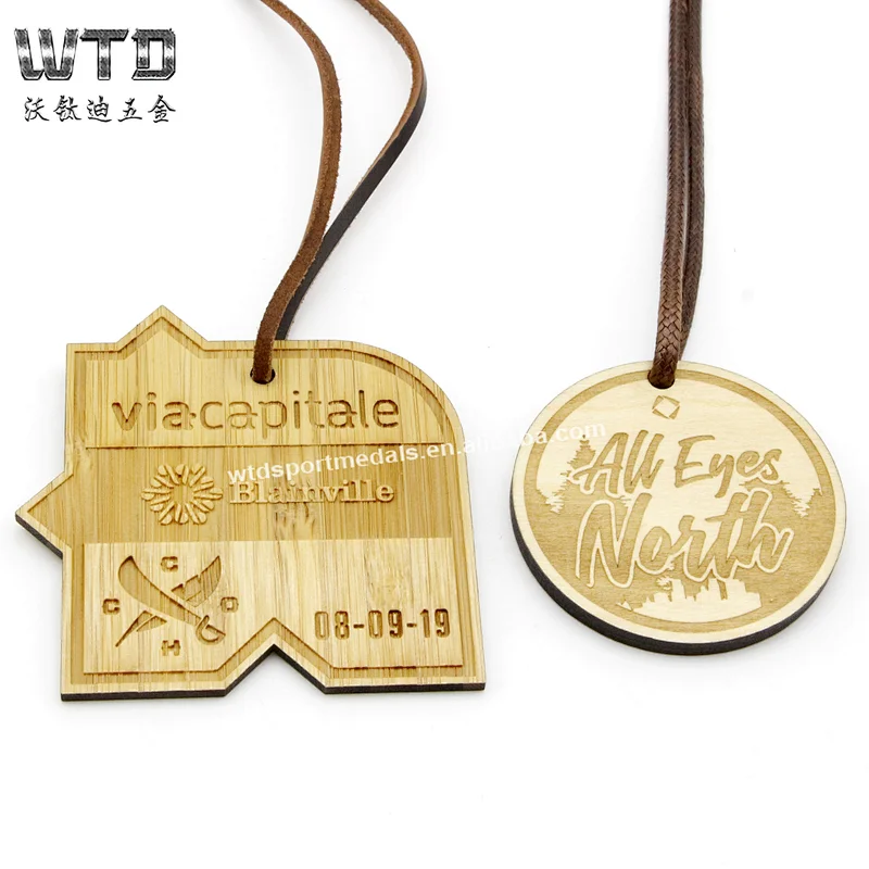 Custom Wooden Medal with Laser Engrave Logo