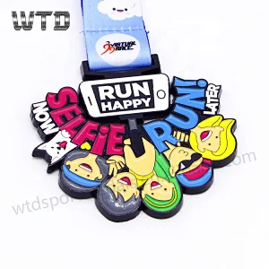 black finishing running souvenir medal