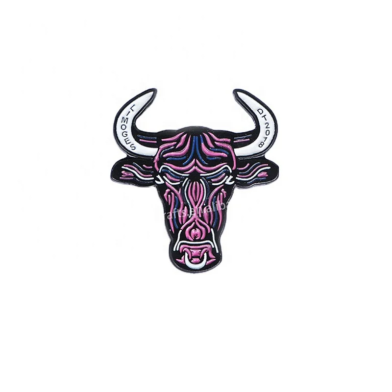 Bull soft enamel bulk badge