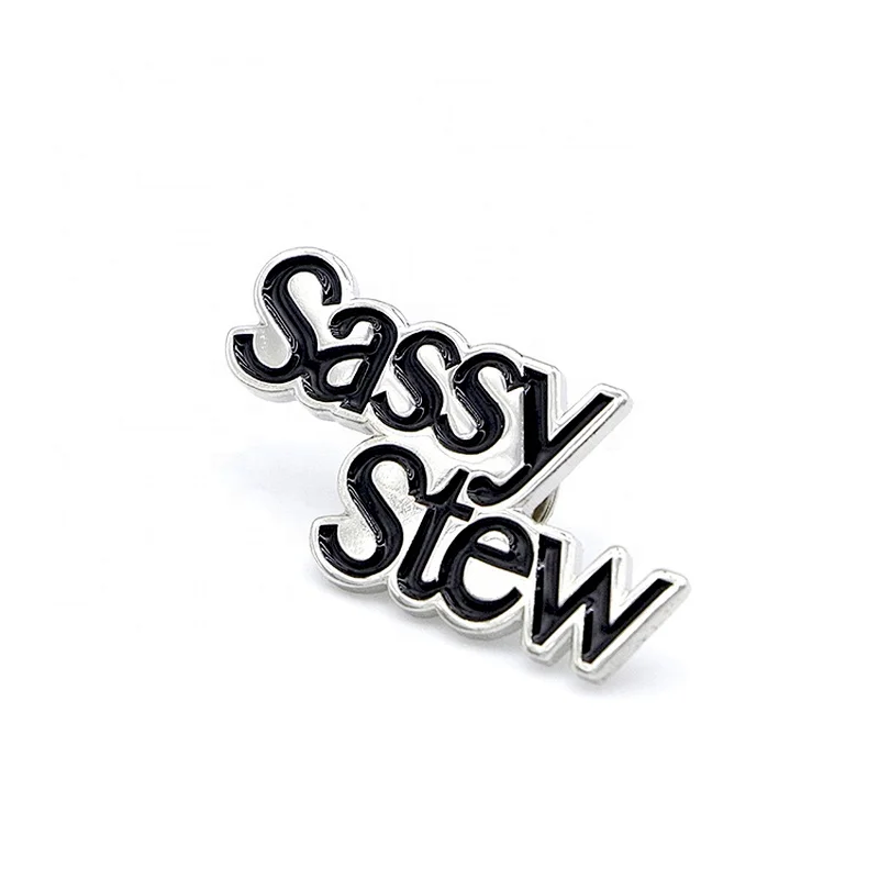 Silver letter lapel pin