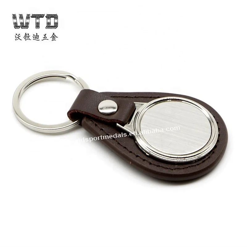 metal leather keychain