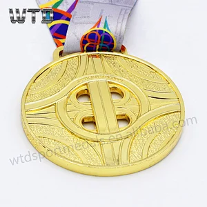 hollow-out medal with ribbon