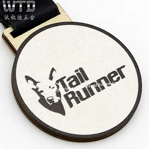 Blank Sports Wooden Medal with Ribbon