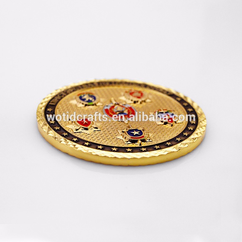 3d Military gold coin