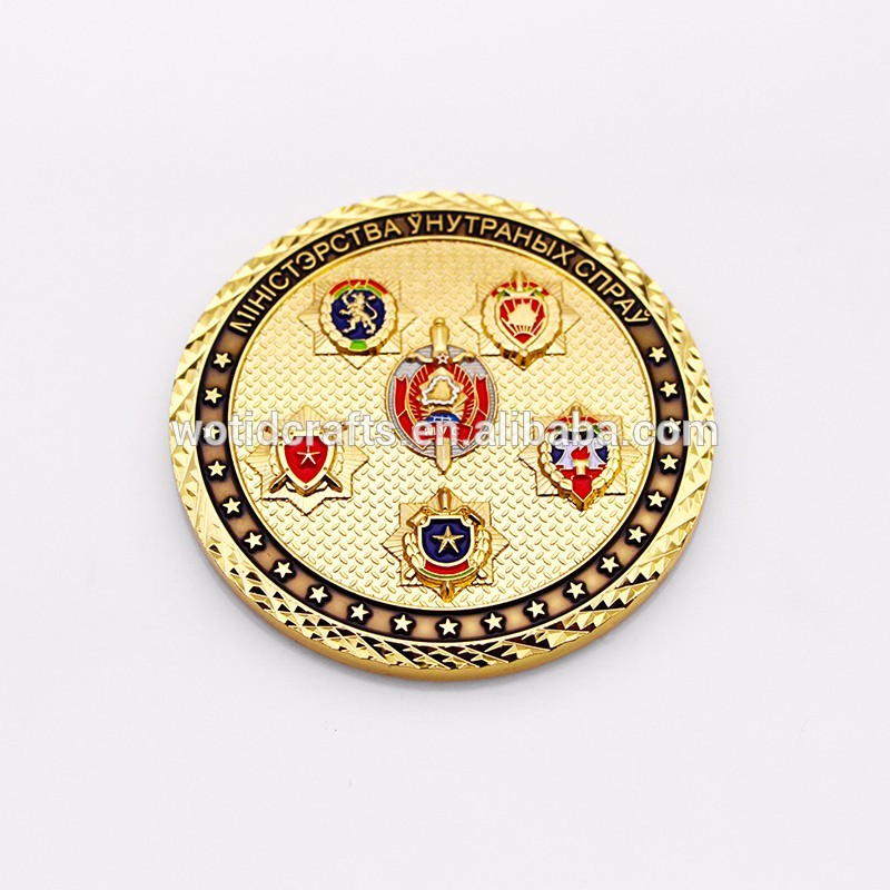 2 inch 3d military gold coin