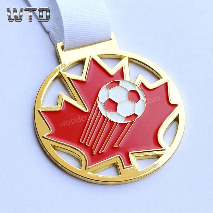 Canada Football Sports Medals with Neck Ribbon