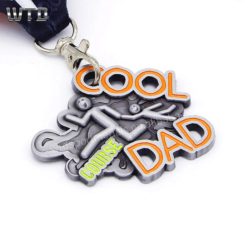 cool dad course running medal