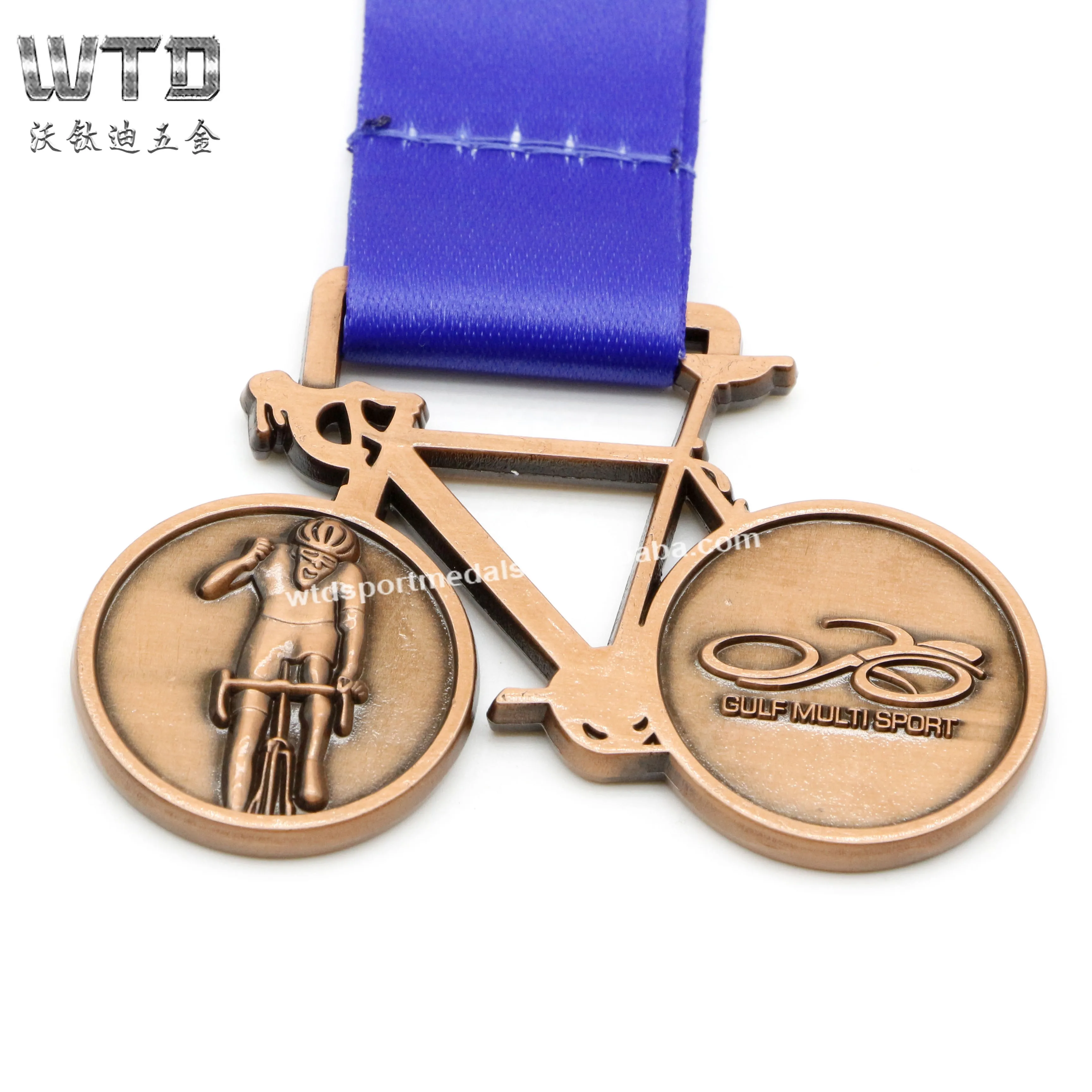 Antique Bronze Bike Bicycle Race Sport Medal
