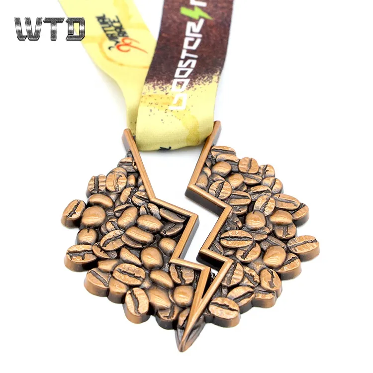 Antique gold Coffee Bean Marathon Medals