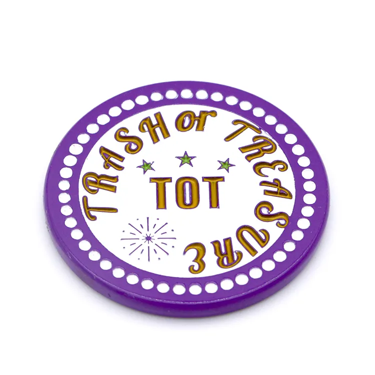 Diy purple color souvenir coin