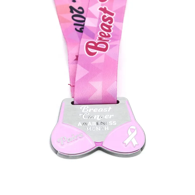 silver breast cancer sports medals