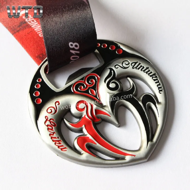 customized heart shaped medals