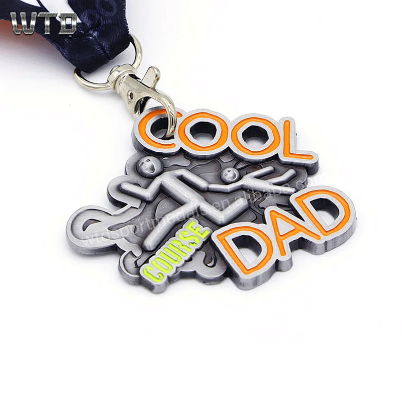 cool dad course running medal