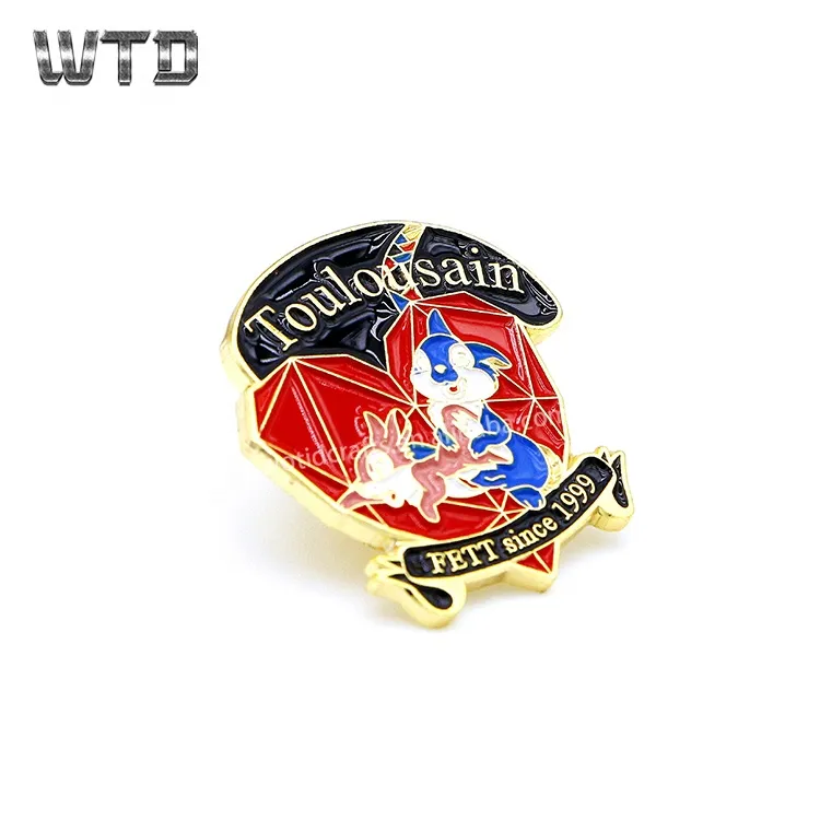 Custom gold plated enamel badge pin