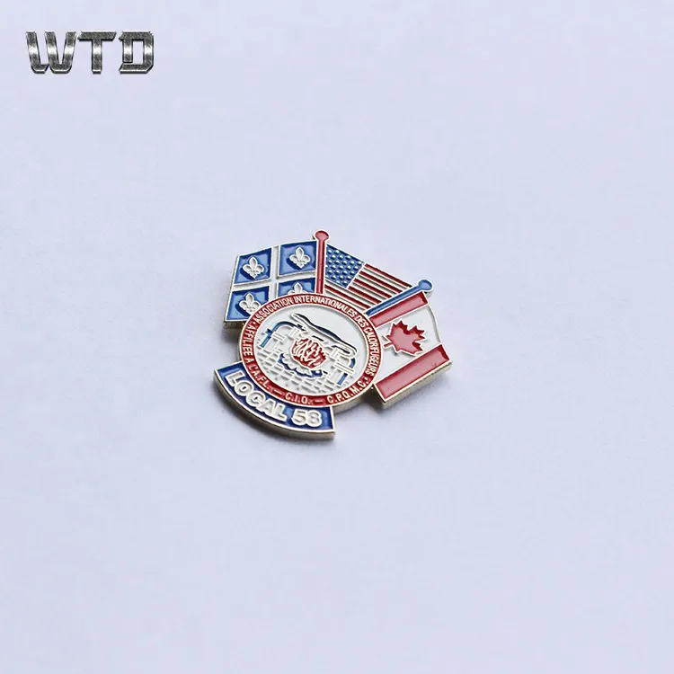 Custom soft enamel flag lapel pin with magnet