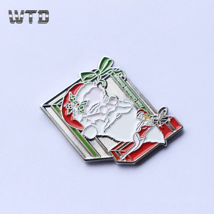 Cheap customized metal silver pin badge