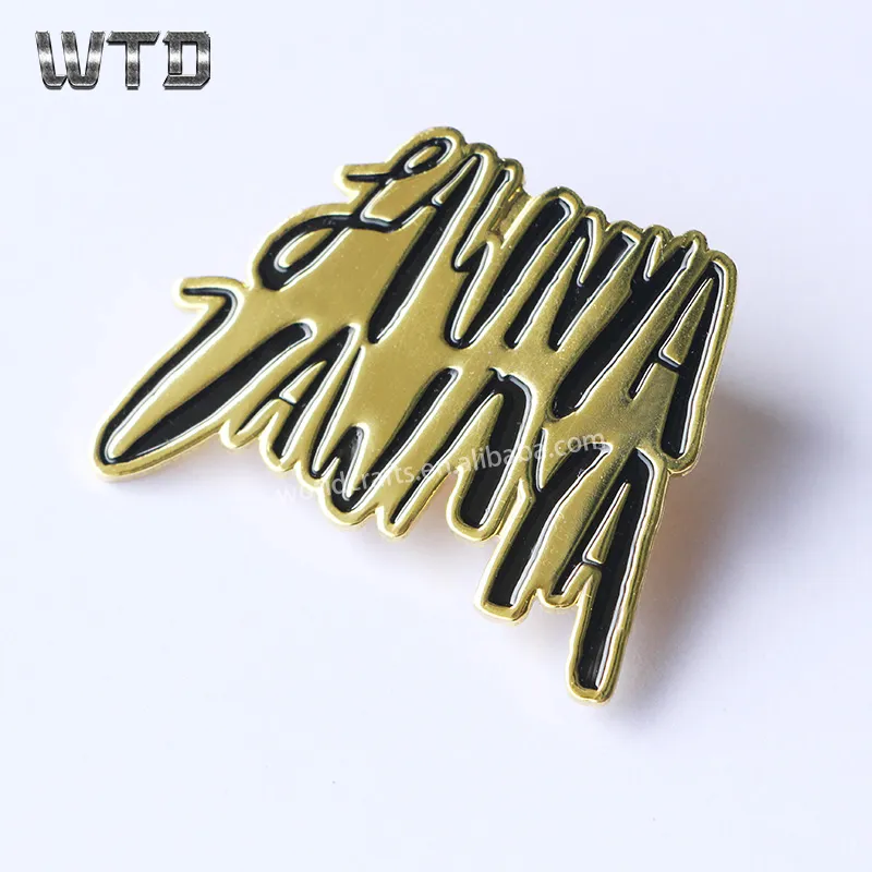 bulk 2d metal gold pin badge