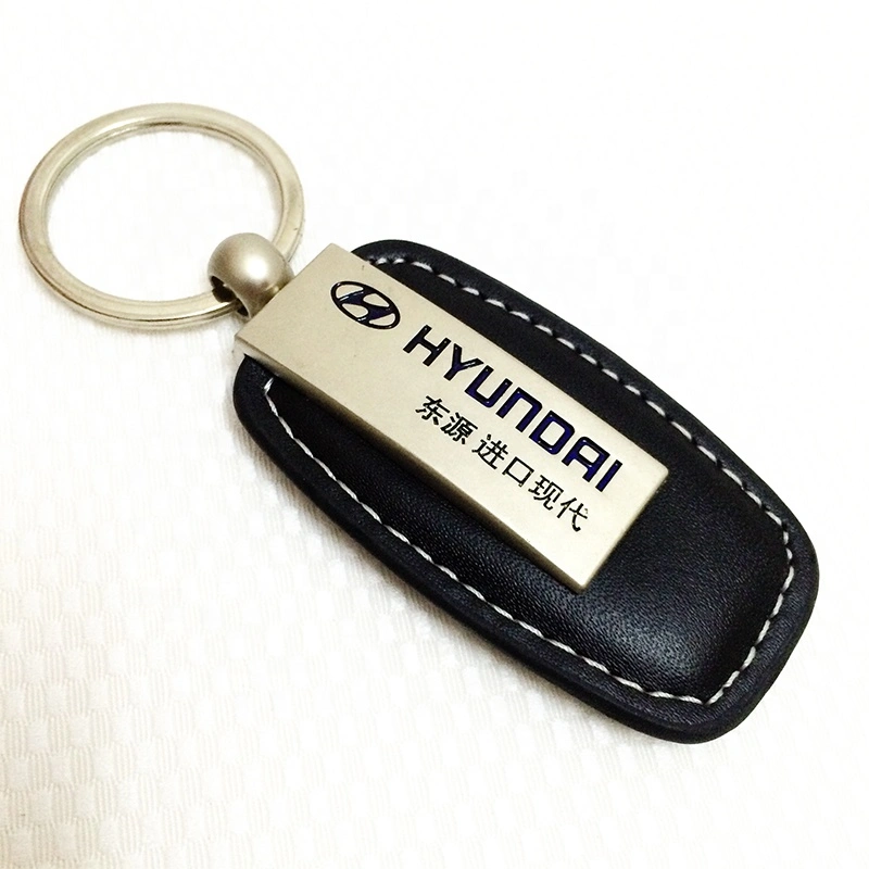PU leather metal keychains with color