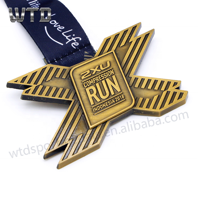 high quality X shape basketball medal
