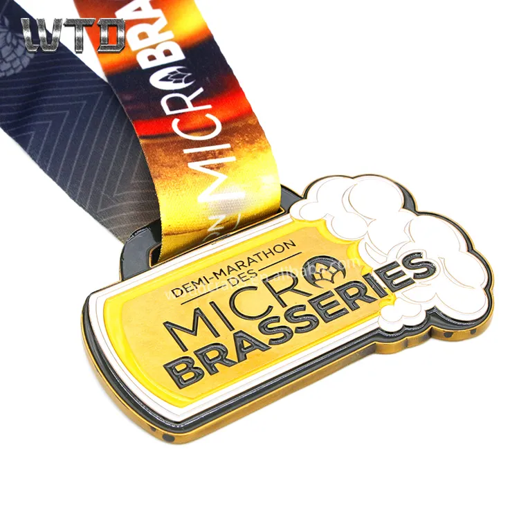 gold beer marathon finisher medals