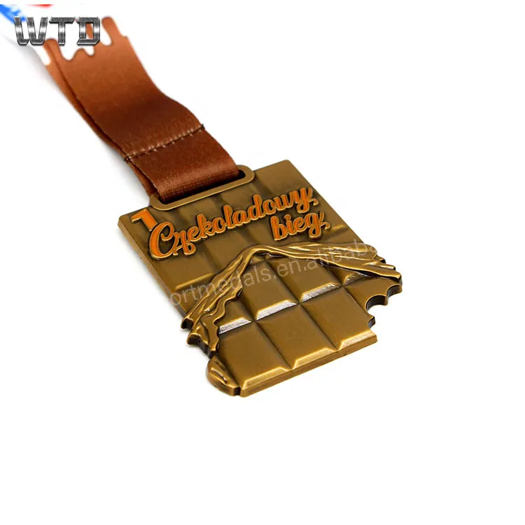 zinc alloy chocolate running medal