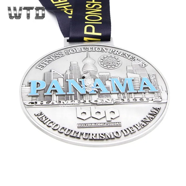 zinc alloy silver plated 3d medal