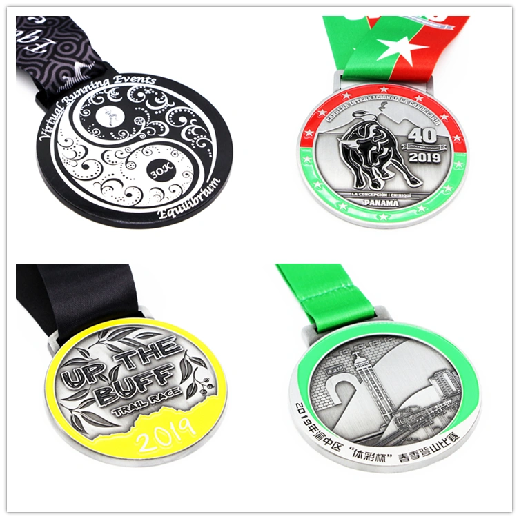 3D Round Running Sports Medal with tap