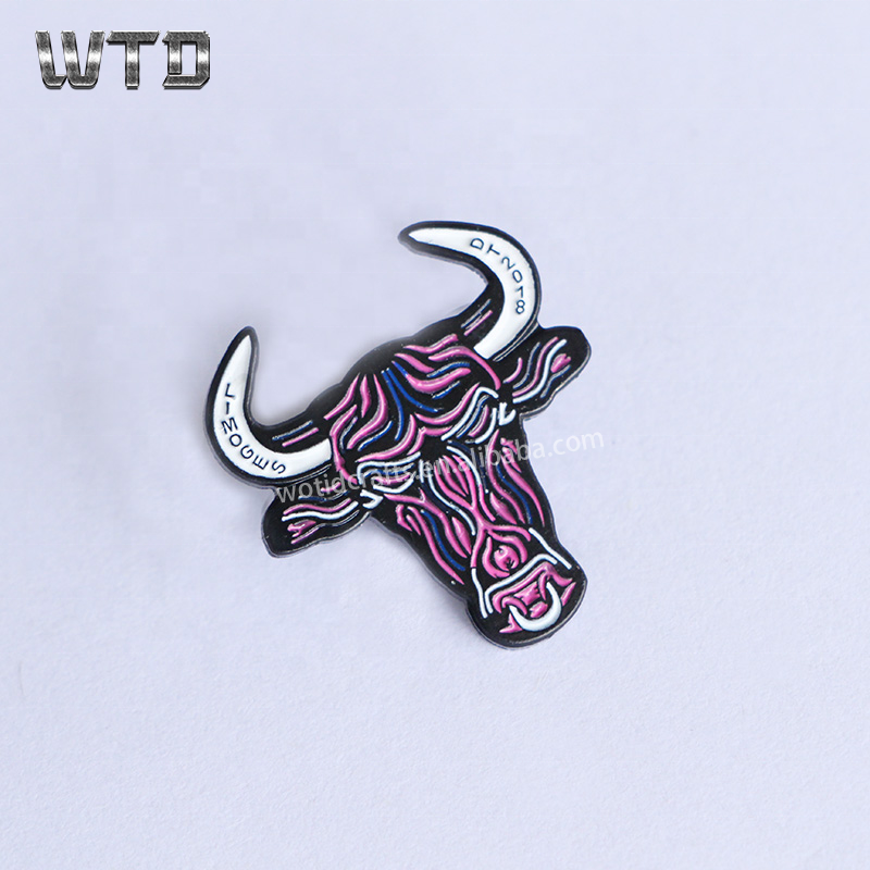 Black bull soft enamel bulk badge
