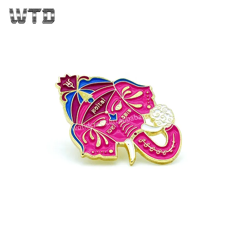 elephant cartoon lapel pins with clutch