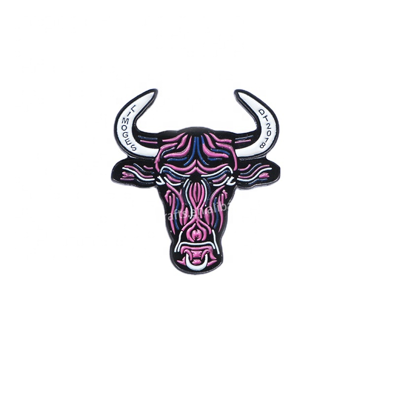 Bull soft enamel bulk badge