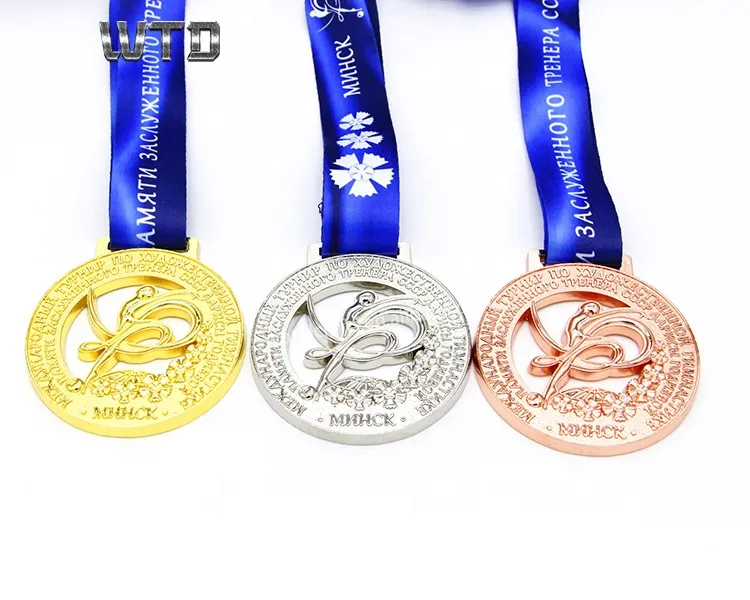 customized gold silver bronze awards medal