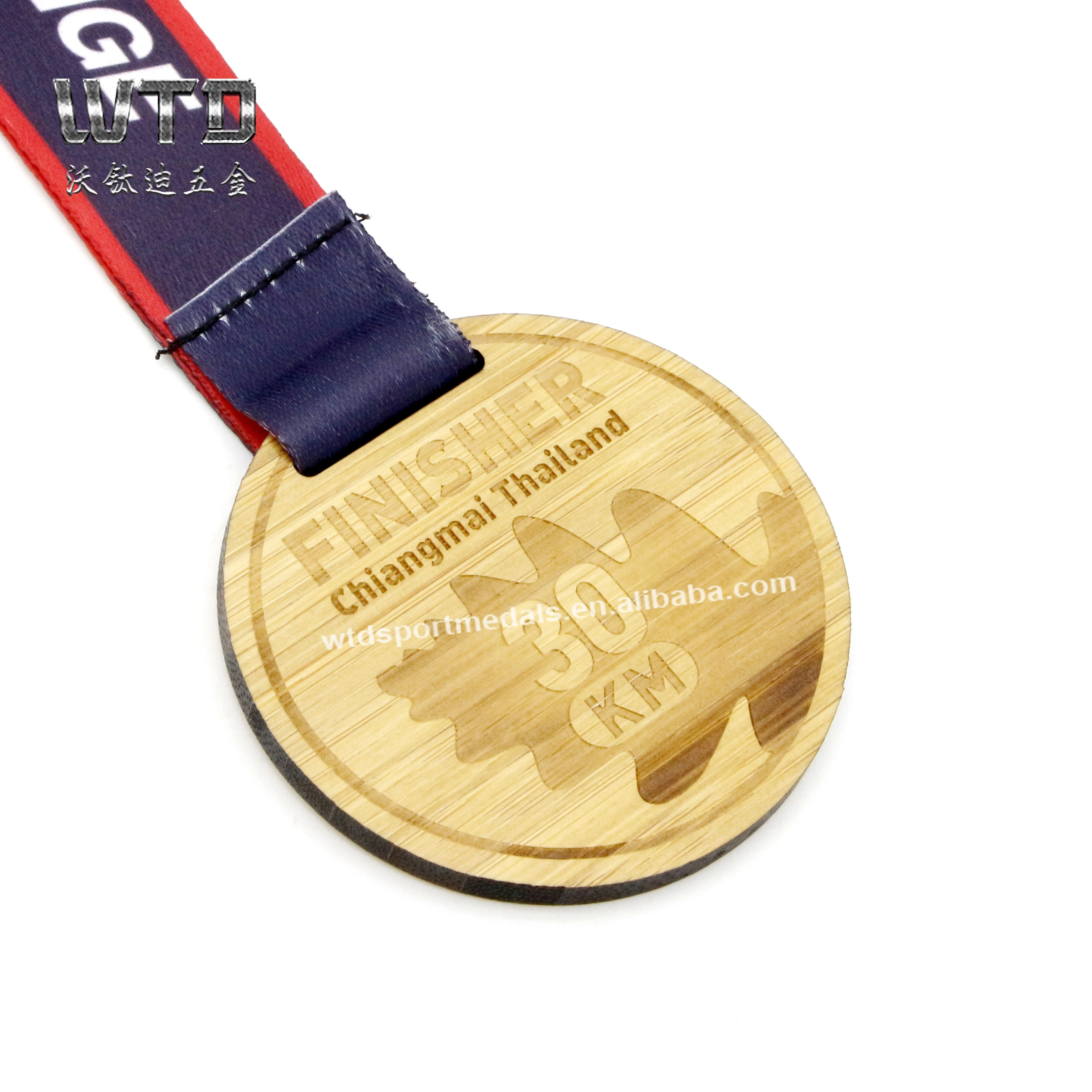 Custom Wooden medal with laser engrave logo for award