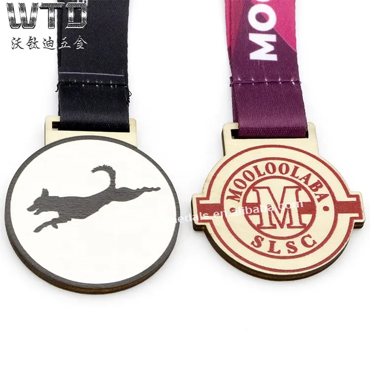 Wood Carved Race Medal bulk